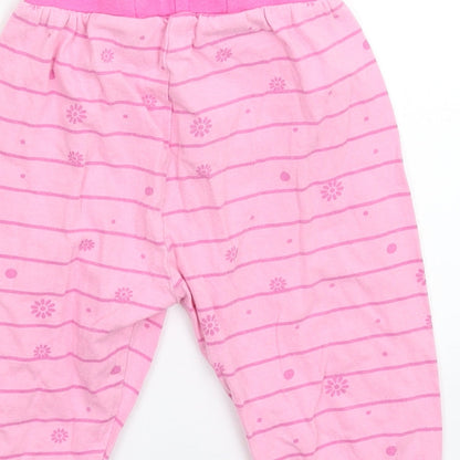 Night Garden Girls Pink Striped  Sweatpants Trousers Size 12-18 Months