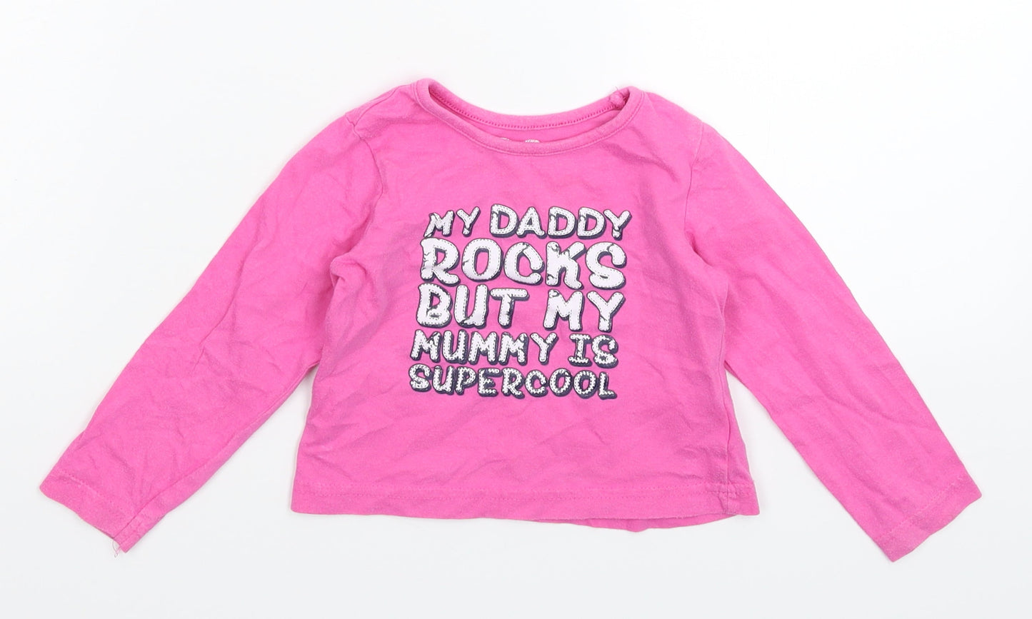 Earlydays Girls Pink   Basic T-Shirt Size 12-18 Months