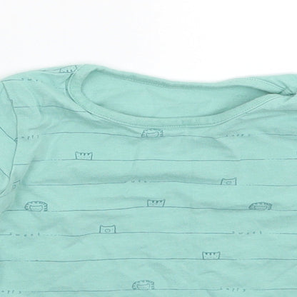 George Baby Green Striped  Basic T-Shirt Size 6-9 Months