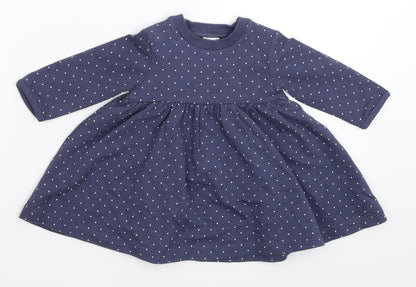 Marks and Spencer Girls Blue Spotted  Fit & Flare  Size 0-3 Months