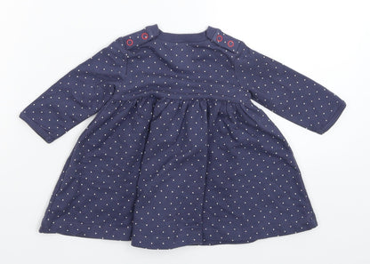 Marks and Spencer Girls Blue Spotted  Fit & Flare  Size 0-3 Months