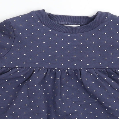 Marks and Spencer Girls Blue Spotted  Fit & Flare  Size 0-3 Months