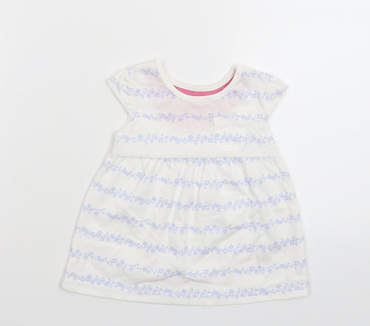 George Girls White Floral  Fit & Flare  Size 0-3 Months