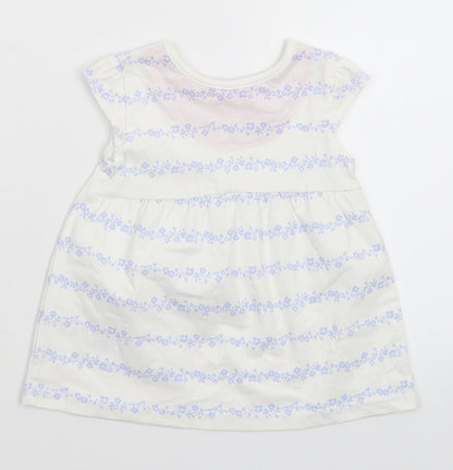 George Girls White Floral  Fit & Flare  Size 0-3 Months