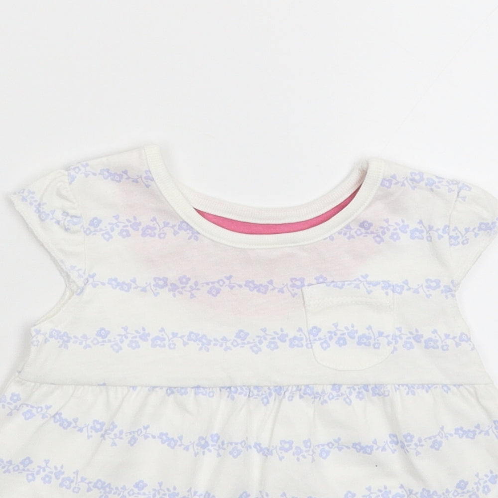 George Girls White Floral  Fit & Flare  Size 0-3 Months