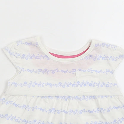 George Girls White Floral  Fit & Flare  Size 0-3 Months