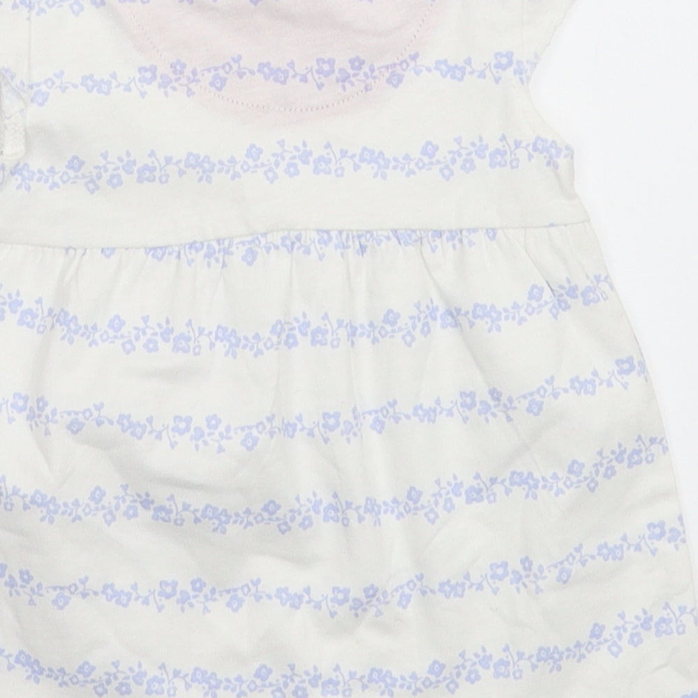 George Girls White Floral  Fit & Flare  Size 0-3 Months