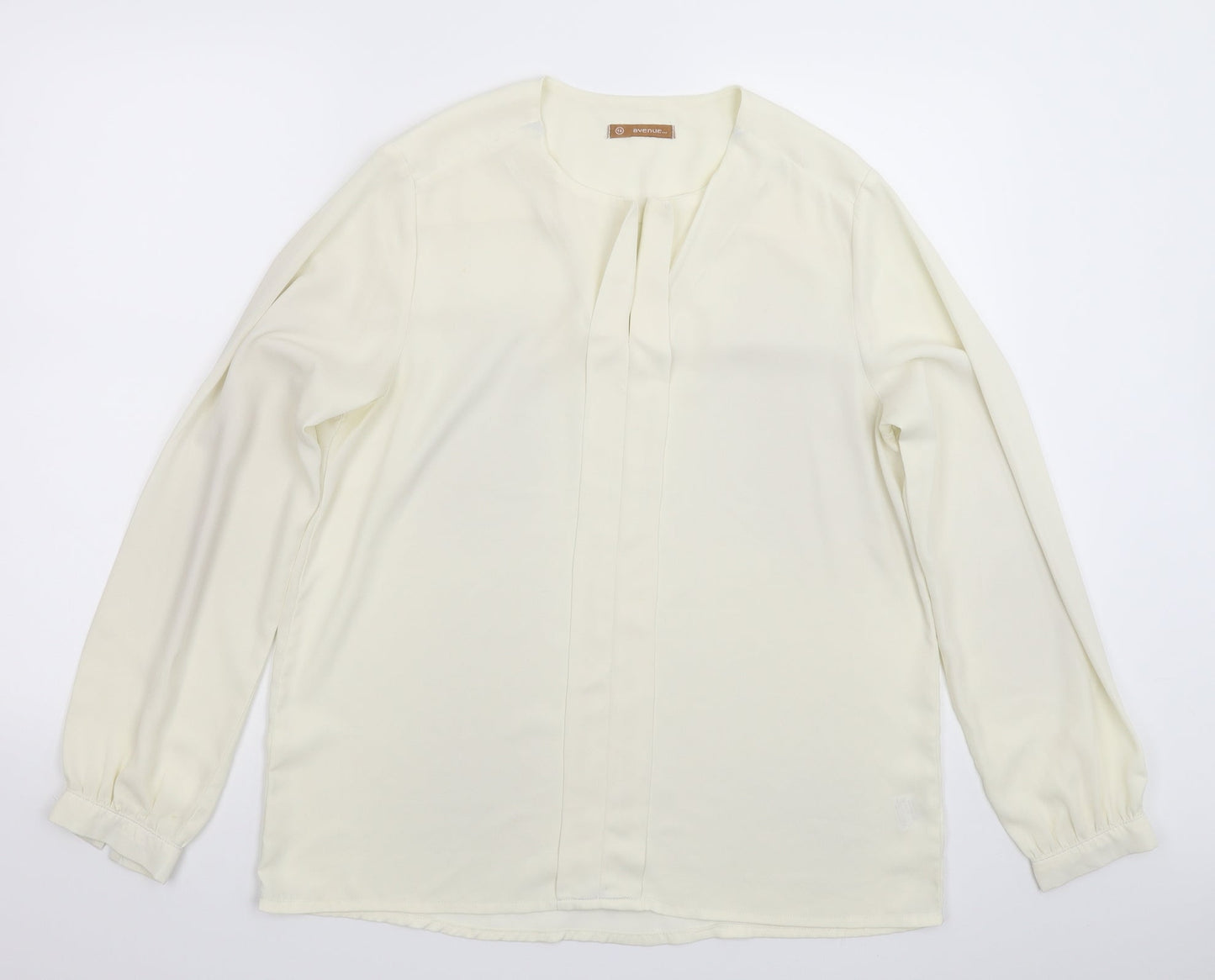 Avenue Womens White   Basic Blouse Size 14
