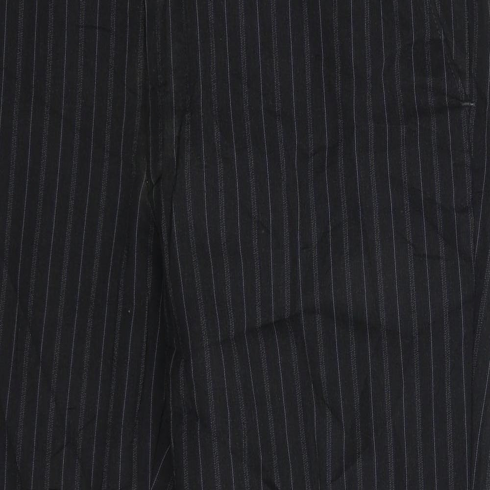 Karl Jackson Mens Black Striped  Dress Pants Trousers Size 34 L27 in