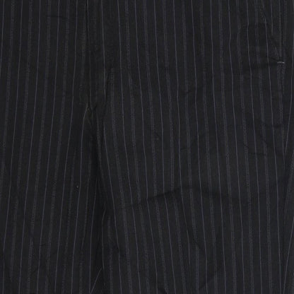 Karl Jackson Mens Black Striped  Dress Pants Trousers Size 34 L27 in