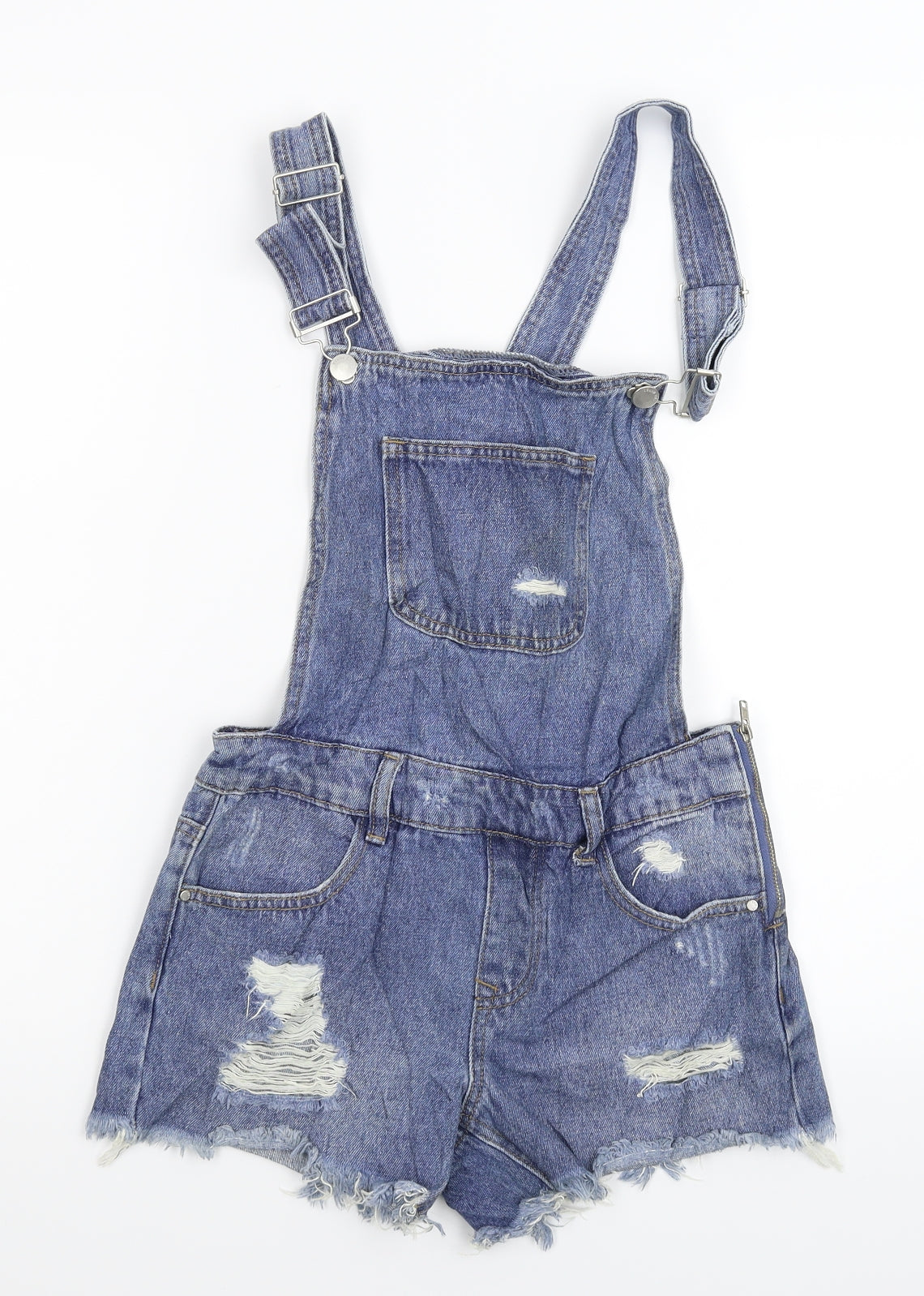 Denim & Co. Womens Blue  Denim Dungaree One-Piece Size 4