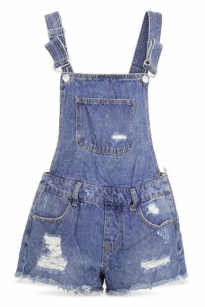 Womens UK Size 4 Denim & Co. One-Piece Blue Dungaree