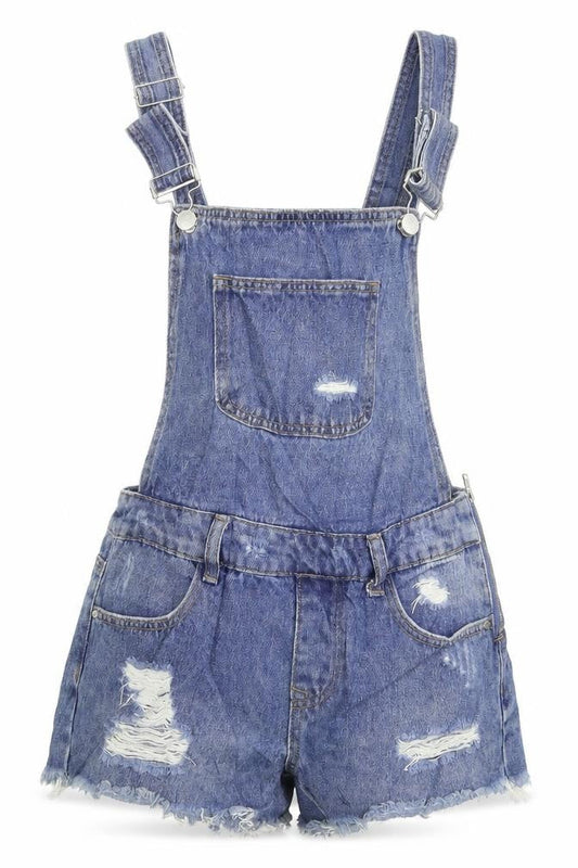 Womens UK Size 4 Denim & Co. One-Piece Blue Dungaree