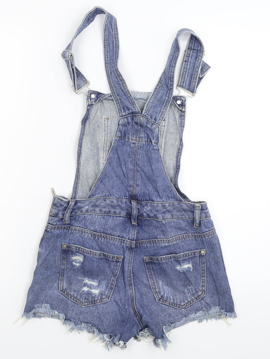 Denim & Co. Womens Blue  Denim Dungaree One-Piece Size 4
