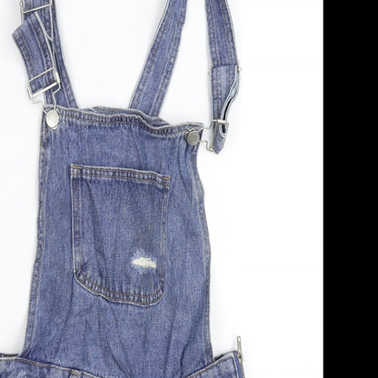 Denim & Co. Womens Blue  Denim Dungaree One-Piece Size 4