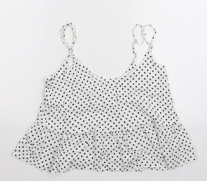 Womens UK Size 6 Topshop White Basic Tank