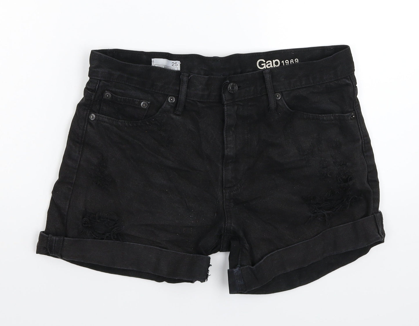 Gap Womens Black  Denim Hot Pants Shorts Size 30 in