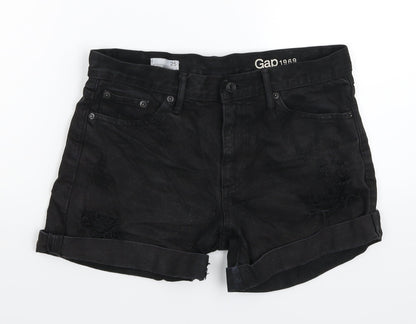 Gap Womens Black  Denim Hot Pants Shorts Size 30 in
