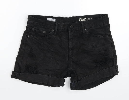 Gap Womens Black  Denim Hot Pants Shorts Size 30 in