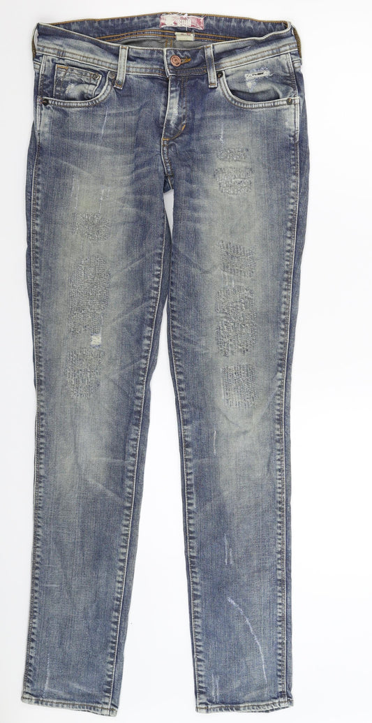 Womens UK Size 27 in H&M Extra-Slim Fit Skinny Blue Jeans