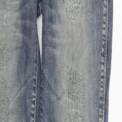 Womens UK Size 27 in H&M Extra-Slim Fit Skinny Blue Jeans