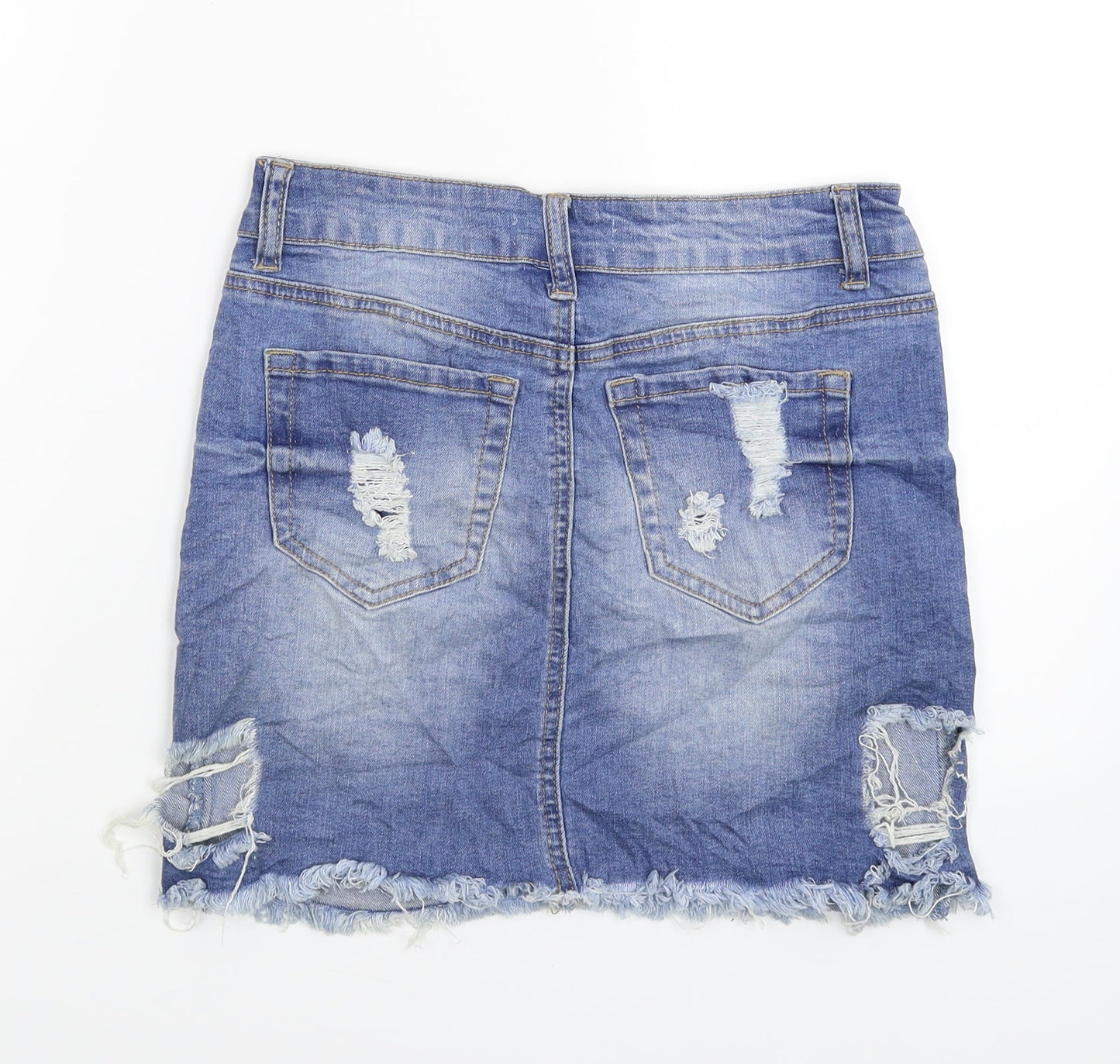 FOREVER 21 Womens Blue  Denim Straight & Pencil Skirt Size 26 in