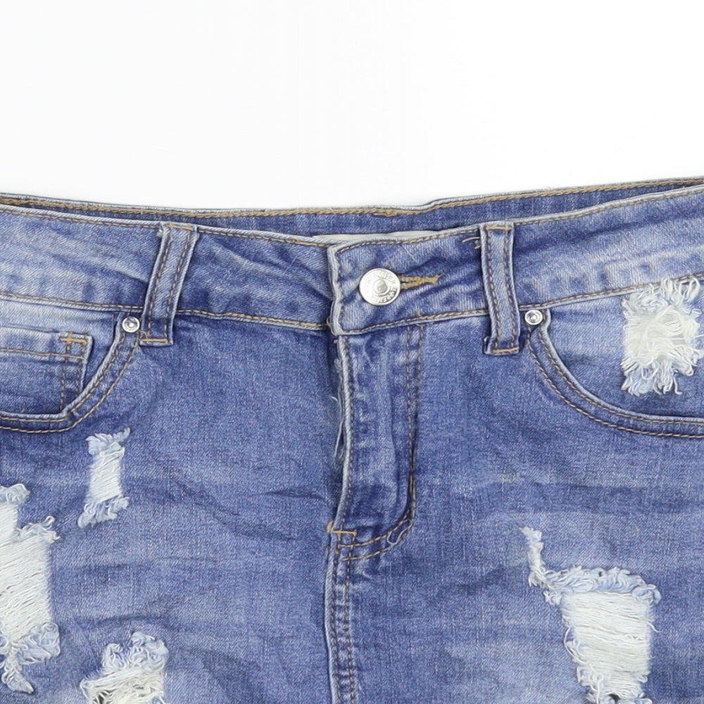 FOREVER 21 Womens Blue  Denim Straight & Pencil Skirt Size 26 in