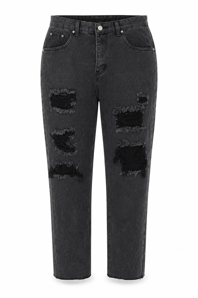 SHEIN Womens Black  Denim Straight Jeans Size M L27 in