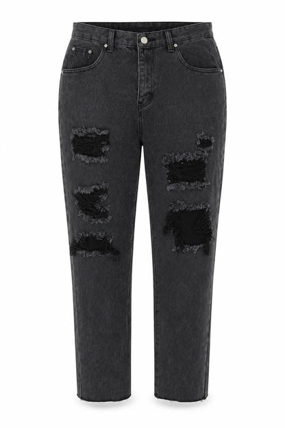 SHEIN Womens Black  Denim Straight Jeans Size M L27 in