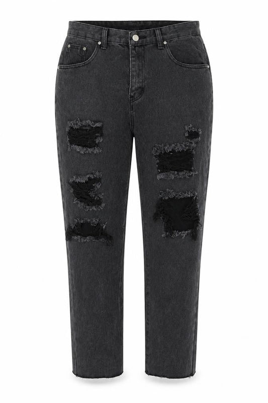 SHEIN Womens Black  Denim Straight Jeans Size M L27 in