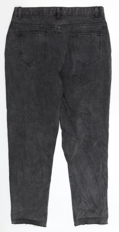 SheIn Womens Black  Denim Straight Jeans Size M L27 in