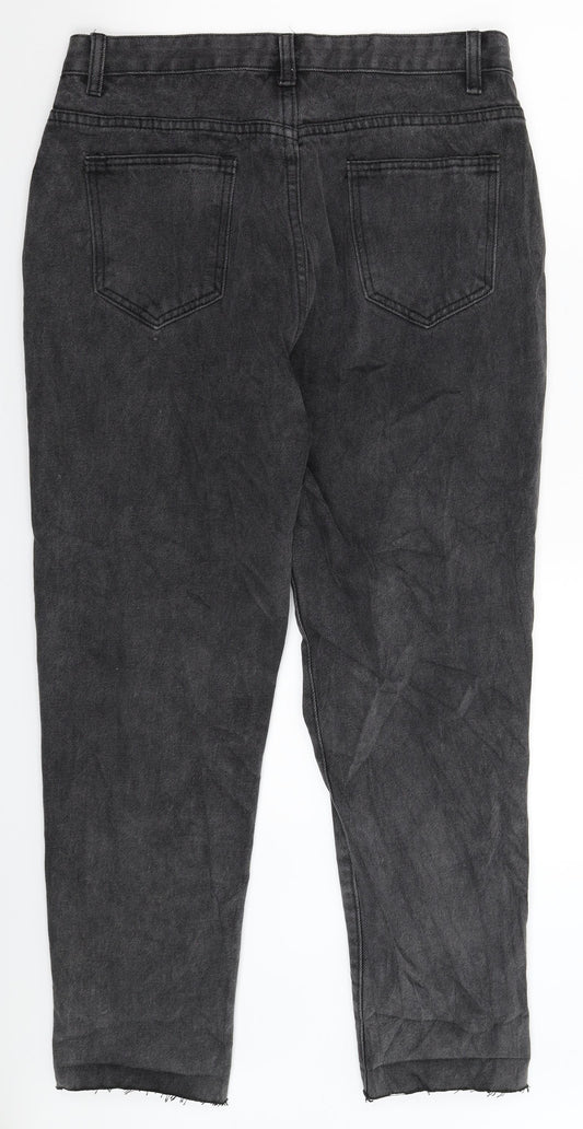 SheIn Womens Black  Denim Straight Jeans Size M L27 in