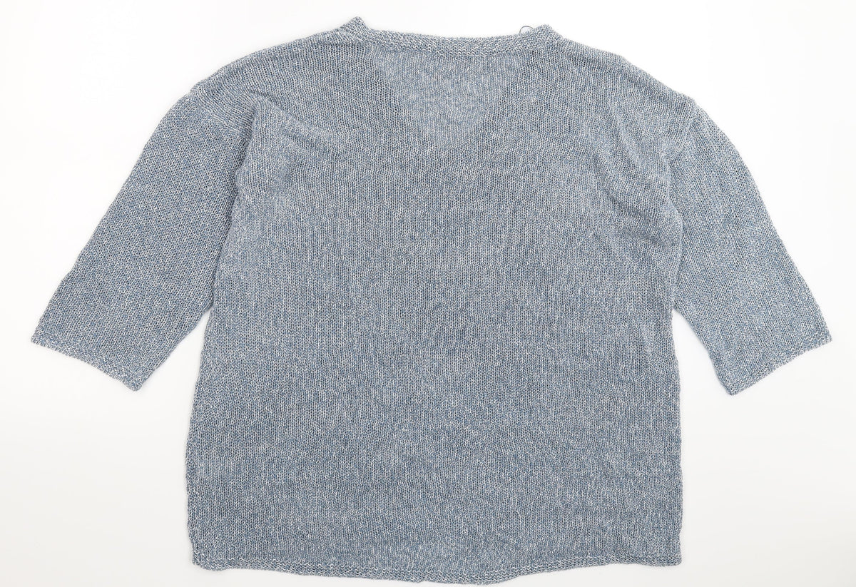 George Womens Blue  Knit Pullover Jumper Size 16