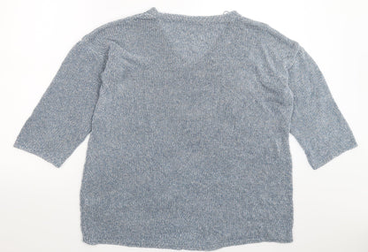 George Womens Blue  Knit Pullover Jumper Size 16