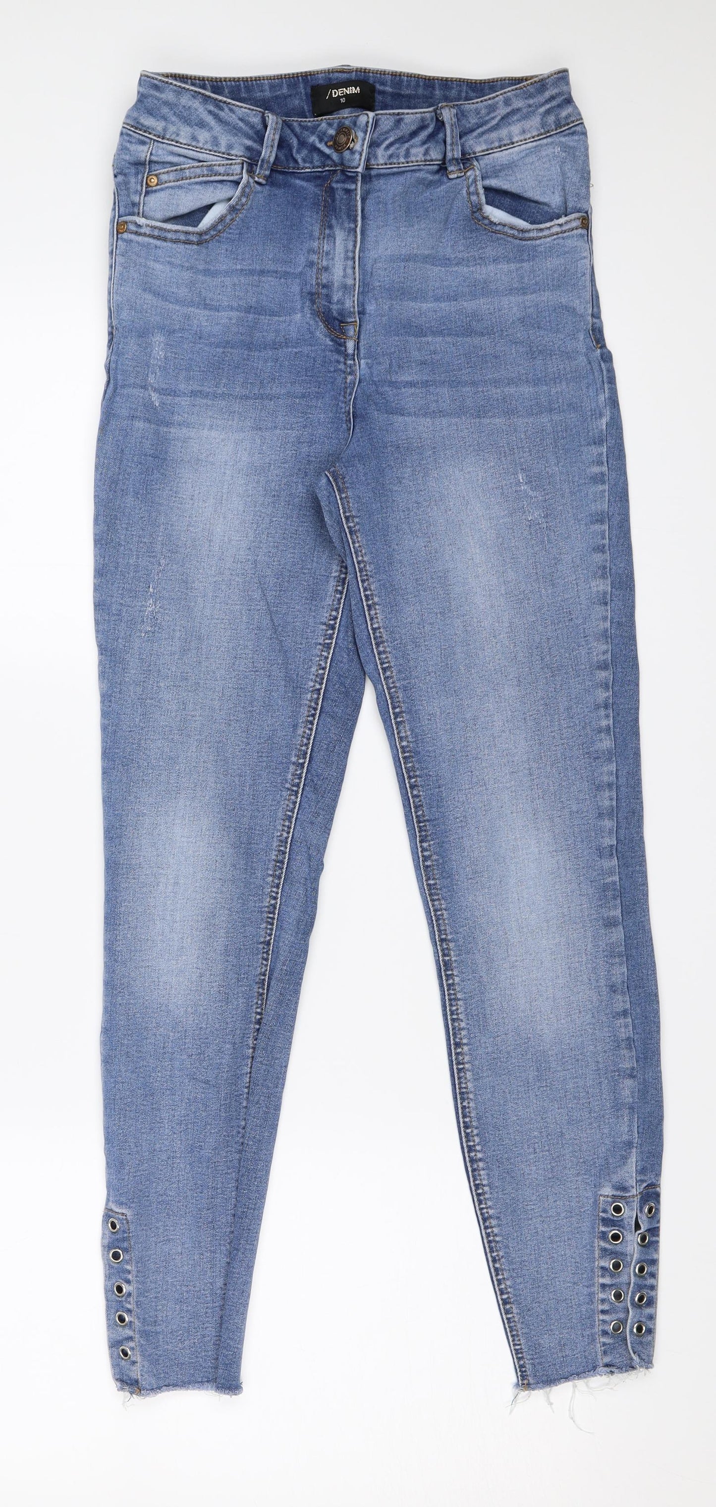 Preworn Womens Blue  Denim Skinny Jeans Size 10 L25 in