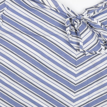 Just Living Womens Blue Striped  Basic Blouse Size S