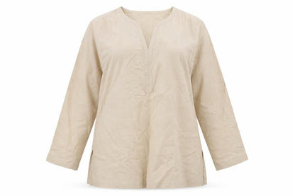 Akal Womens Beige Floral  Tunic Blouse Size XL