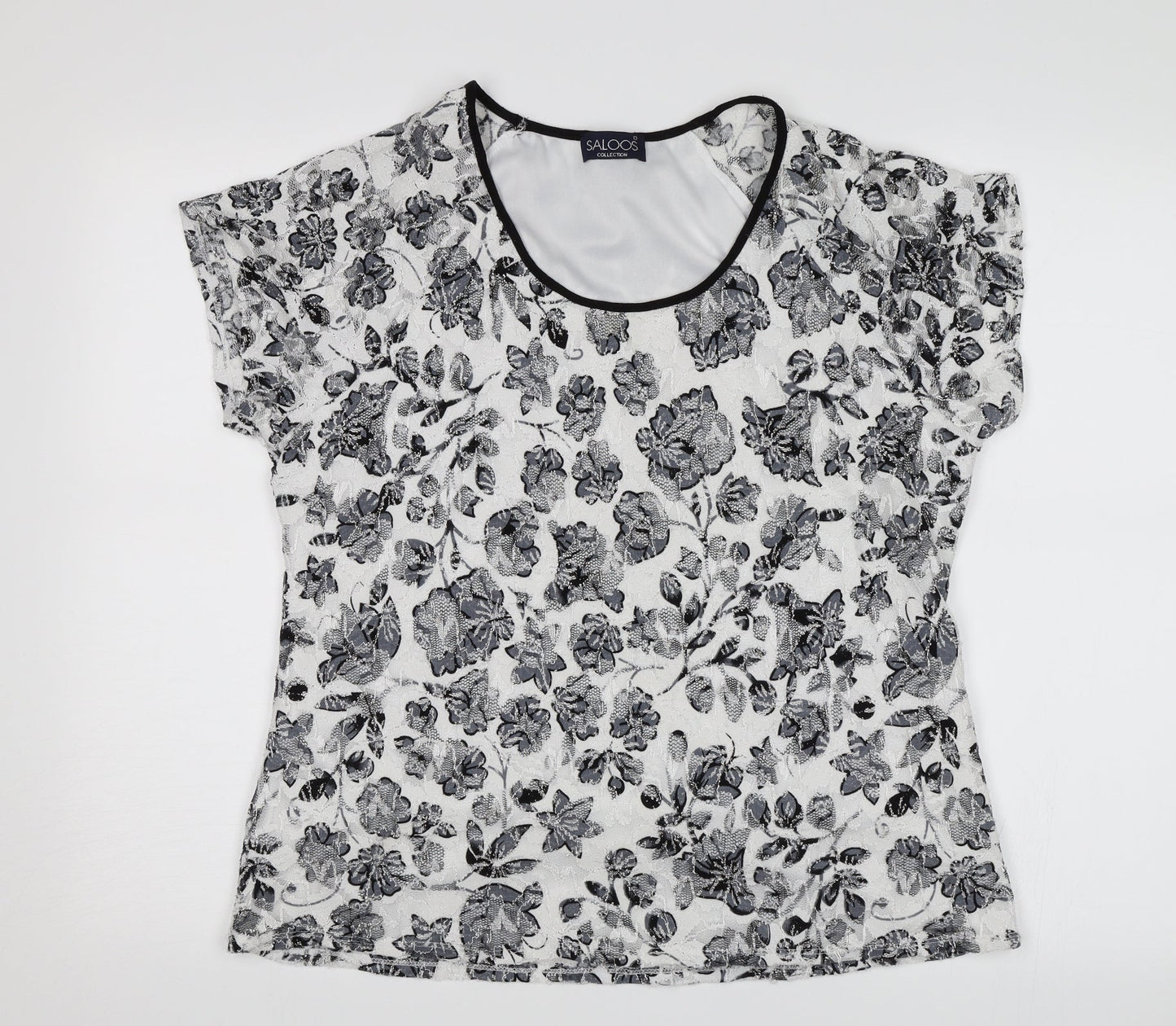 Womens UK Size L Saloos White Basic T-Shirt