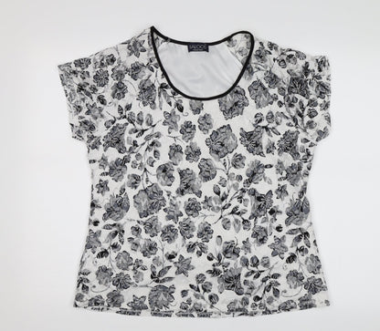 Womens UK Size L Saloos White Basic T-Shirt