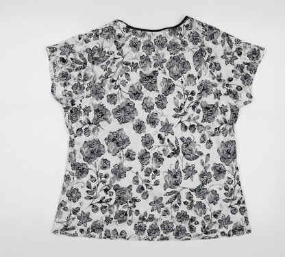 Womens UK Size L Saloos White Basic T-Shirt