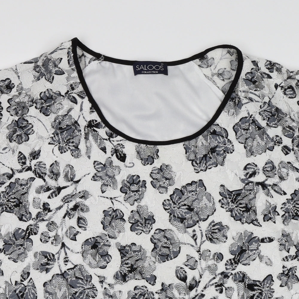 Womens UK Size L Saloos White Basic T-Shirt