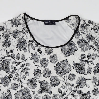 Womens UK Size L Saloos White Basic T-Shirt
