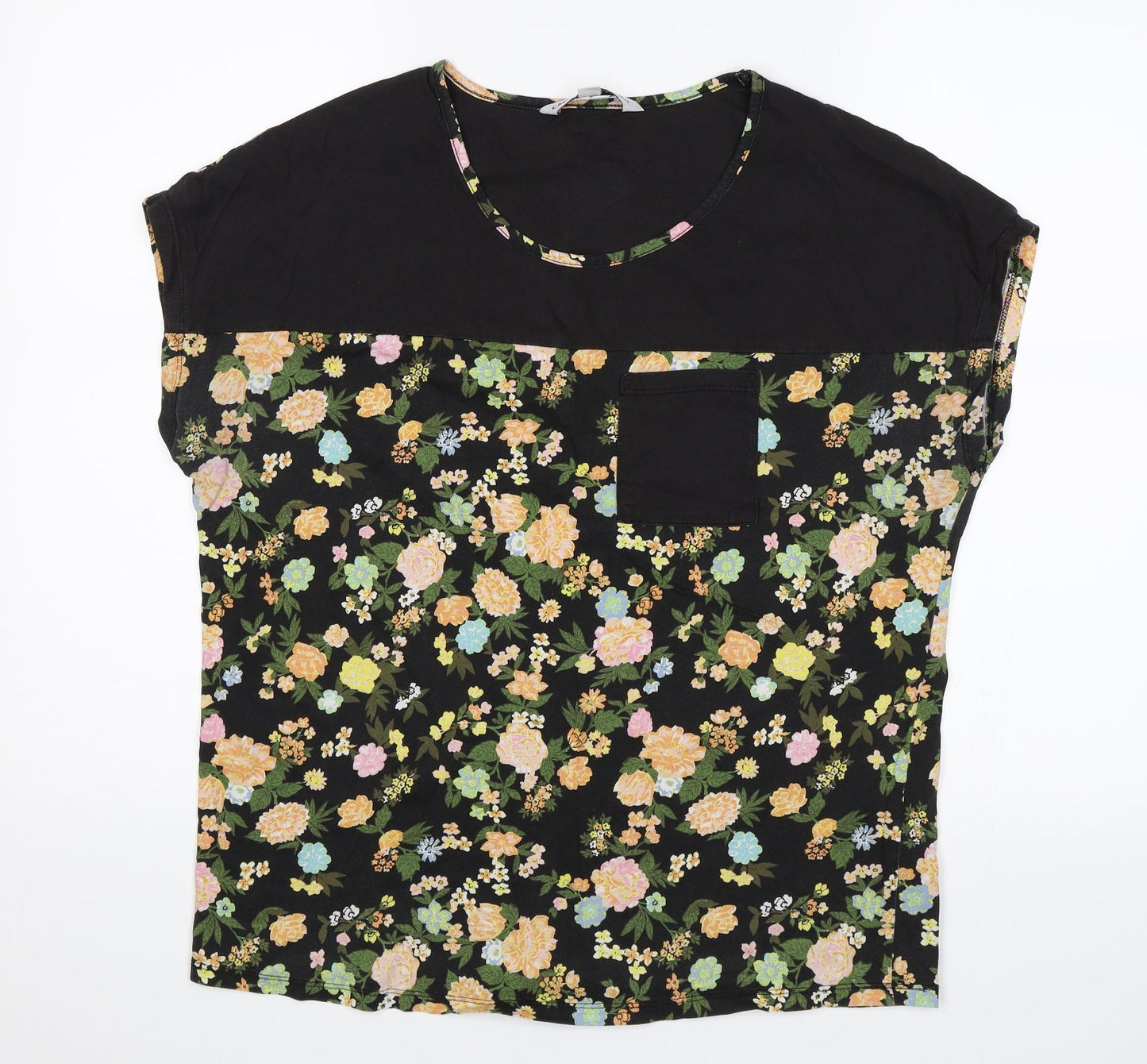 Womens UK Size 12 Capsule Black Basic T-Shirt