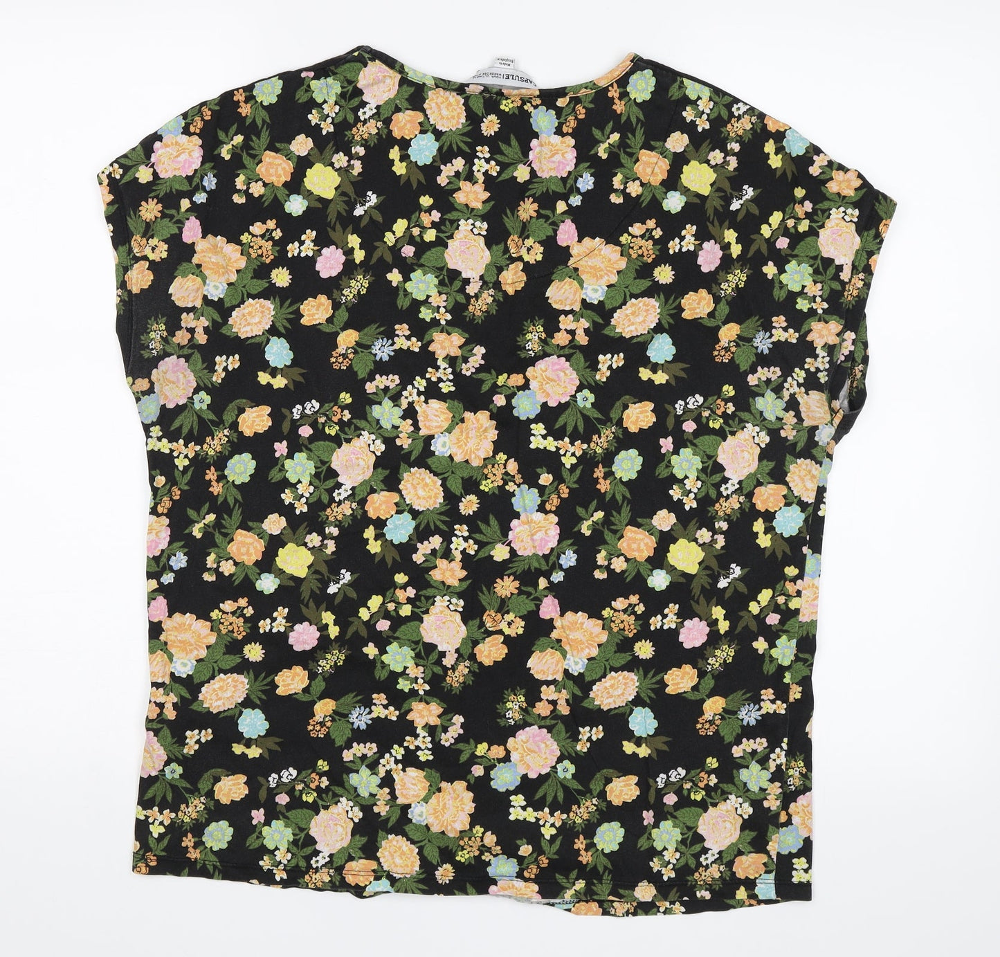 Womens UK Size 12 Capsule Black Basic T-Shirt
