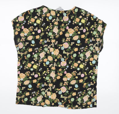 Womens UK Size 12 Capsule Black Basic T-Shirt