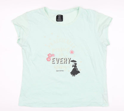 Womens UK Size M Love to Lounge Green Basic T-Shirt