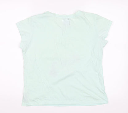 Womens UK Size M Love to Lounge Green Basic T-Shirt