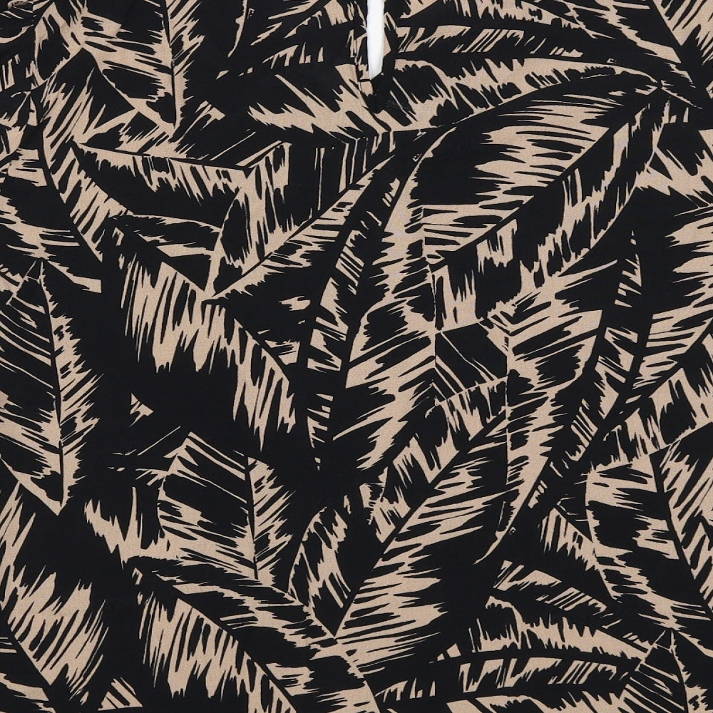 F&F Womens Black Floral  Basic Blouse Size 12