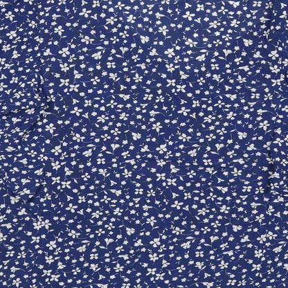 F&F Womens Blue Floral  Basic Button-Up Size 12