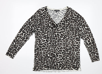 Debenhams Womens Black Animal Print  Pullover Jumper Size 10